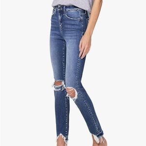 Flying Monkey Blue Skinny Jeans with Distressed Details